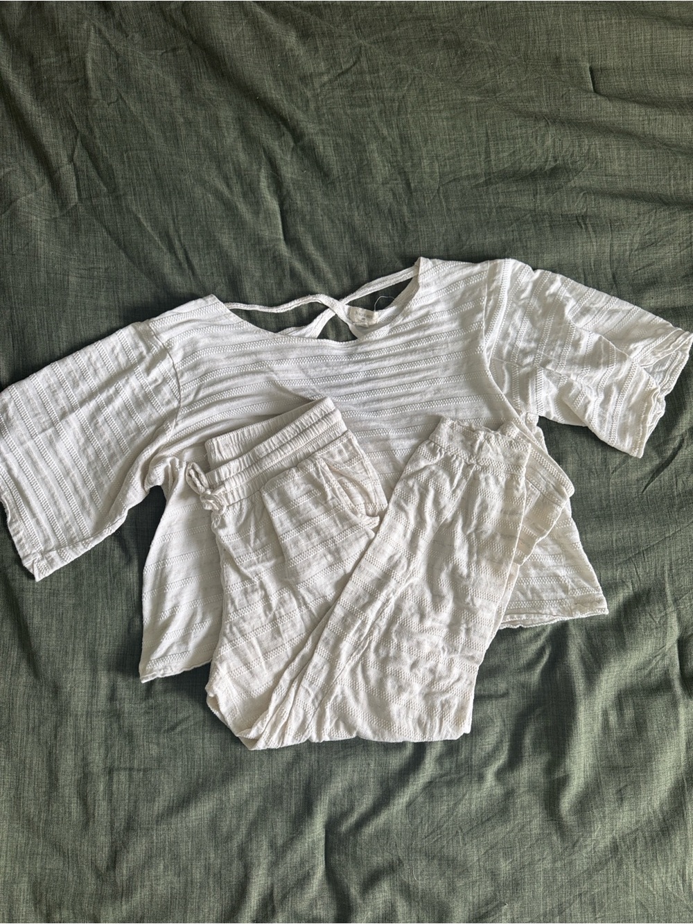 White Textured Two-Piece Lounge Set - Picture 6 of 6